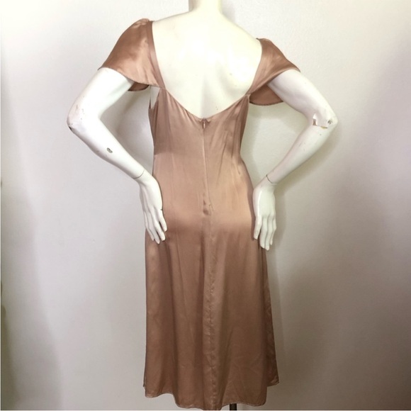 REFORMATION Champagne  Silk Cap Sleeve Dress 0 - Picture 3 of 4